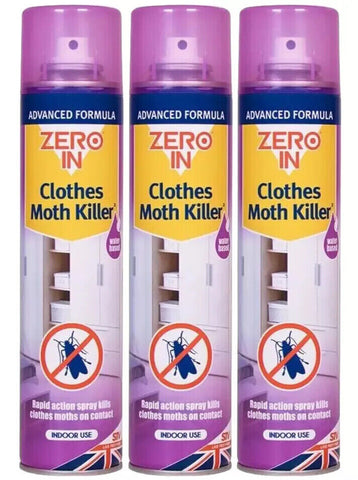 Zero In Clothes Moth Killer Aerosol Transparent Surface Treatment Spray 300ml