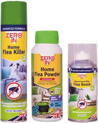 Zero In Household Flea Killer Spray Kit Powder Insect Killer Bomb Indoor&Outdoor