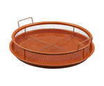 Homiu Multi Purpose Round Copper Crisper Tray Set Non Stick Oven Baking Pan