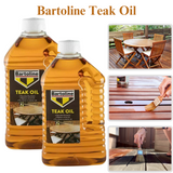 Bartoline Teak Oil Garden Wood Sealer Furniture Nourishes & Protects 2 Litre x 2