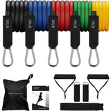 12Pcs Fitness Latex Resistance Bands Set Training Exercise Yoga Gym Elastic Band