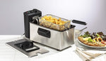 Daewoo 3L Stainless Steel Deep Fat Fryer Non-Stick Oil Tank Window Lid 2000W