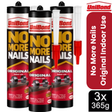 UniBond No More Nails Original Heavy Duty Adhesive for All Surfaces 365g, 3 Pack