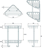 Croydex 2 Tier Corner Shower Caddy Rust Free Basket Bathroom Storage With Hooks