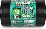 50 Heavy Duty Black Refuse Sacks Strong Thick Rubbish Bags Bin Liners 100Litre