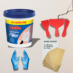 Wall Repair Putty Kit with Sandpaper Gloves Knife&Mixed Filler For Holes Cracks