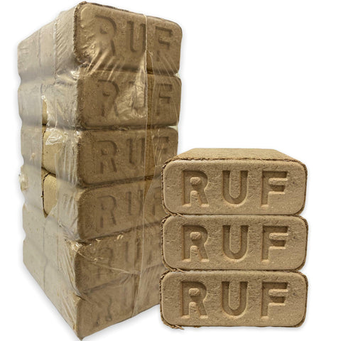 Oak RUF Heat Log Briquettes Fuel for Firewood Twizzlers 10kg 12-36 Bricks