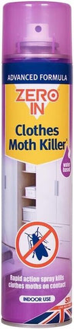 Zero In Clothes Moth Killer Repells Carpet Fabric Clothes Moth 300ml Aerosol