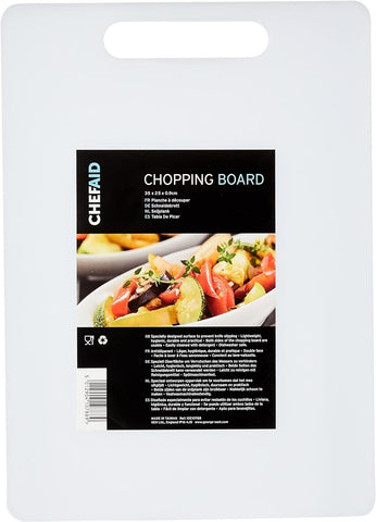 White Large Chopping Board Baking Kitchen Plastic Cutting Board Strong 35 x 25cm