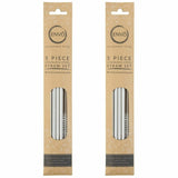 5pc Stainless Steel Straws & Brush Cleaner ENVO Sustainable Living Reuseable NEW