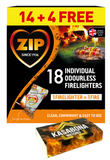 Zip Fast & Clean Wrapped Firelighters Long Burning BBQ & KasaBona Safety Matches