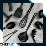 ChefAid Spaghetti Ladle Utensil Black Nylon Spoon Noodle Kitchen Cooking Tool