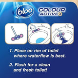 Bloo Colour Active Toilet Rim Block, Fresh Flower With Anti-limescale 3 x 50g