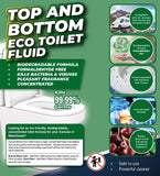 Flowchem Eco Toilet Fluid Cleaner Rinse Caravan Motorhome Blue Pink Top & Bottom