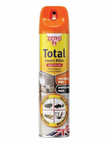 Zero In Total Insect Ants Wasp Flies Mosquito Killer Aerosol Spray 300ml