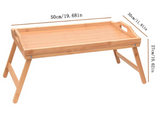 Bamboo Wooden Bed Tray With Folding Legs Serving Breakfast Lap Tray Table Mate
