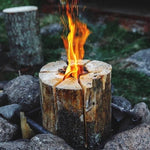 Swedish Light Candle Wooden Fire Log Torch Outdoor Garden Camping BBQ