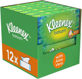 Kleenex Balsam Aloe Vera 80 Facial Tissue Box 2Ply Strong Gentle Soft Pack of 12