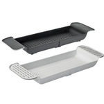 Bath Rack Extendable Over Bath Tub Caddy Plastic Organizer Tray Bathroom