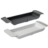 Bath Rack Extendable Over Bath Tub Caddy Plastic Organizer Tray Bathroom