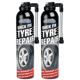 2 x Quick Fix Car Emergency Flat Inflate Tyre Puncture Repair Spray 300ml