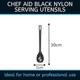 ChefAid Spaghetti Ladle Utensil Black Nylon Spoon Noodle Kitchen Cooking Tool