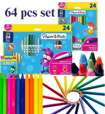 Art Set Kids Children Colour Pencils Crayons Drawing Painting Art & Crafts 64pcs