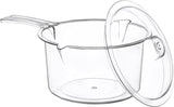 Easy Cook Small Sauce Gravy Milk Pan Microwave Saucepan With Lid 0.6L Clear