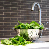 Stainless Steel Colander Strainer Pasta Spaghetti Veg Washing Drainer 2 Handles