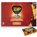 ZIP High Performance Firelighters for Open Fire Stoves BBQ & KasaBona Matches