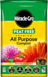 Miracle Gro All Purpose Peat Free Compost Soil Flower Beds Borders 10L - 40L