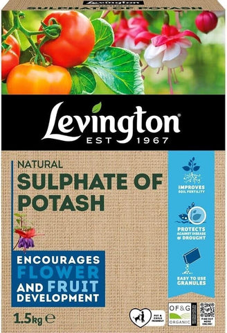 Levington Natural Sulphate Of Potash High Potassium Fertiliser All Purpose 1.5kg