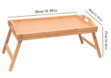 Bamboo Wooden Bed Tray With Handles & Folding Legs Serving Breakfast Lap Table