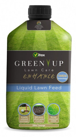 Vitax Green Up Lawn Care Enhance Liquid Lawn Feed Food Fertiliser 200sqm