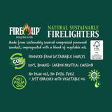 FIRE UP Natural Sustainable Firelighters for BBQs 60 pack and Kasabona Matches