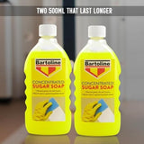 2 x Bartoline Concentrated Sugar Soap Removes Dirt, Grease & Nicotine 500ml