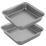 2x Chef Aid Non-Stick Bakeware Baking Oven Square Brownie Pan Dish Tin Tray 20cm