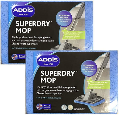 Addis Superdry Cleaning Sponge Mop Refill Replacement Head Anti Bacterial 1/2/3