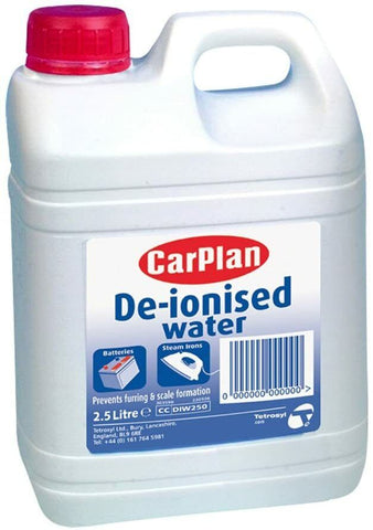 Carplan De-Ionised Water Car Battery & Iron Steam Top Up Distilled Fluid 1L - 5L