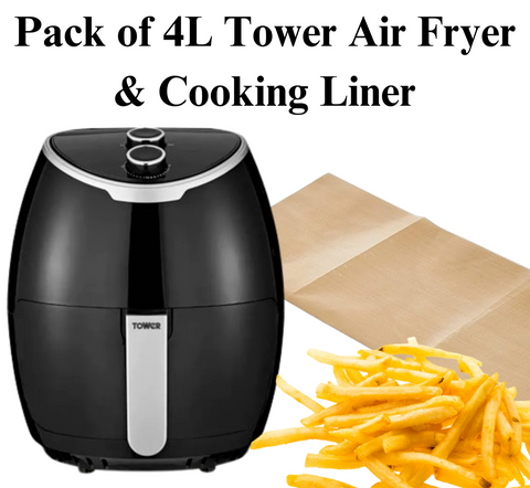 4L Tower Air Fryer Kitchen Oven Oil Free Low Fat Healthy Frying Cooker 1400W