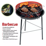 33cm Portable Round BBQ Fire Pit Outdoor Camping Barbecue Accessories Grill Mini