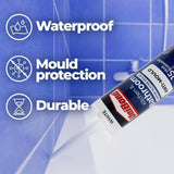 UniBond AntiMould Waterproof Sanitary Kitchen Bathroom Sealant White Translucent