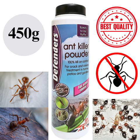 Defenders Ant Killer Powder Indoor Outdoor Kill Cockroaches Beetles Insect 450g