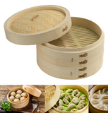 Handmade Chinese Bamboo Steamer Cooker Lid 2 Layer Tier - 10 inch 25cm