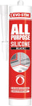 Evo-Stik All Purpose Flexible Silicone Sealant Mould Resistant Black,Clear,White