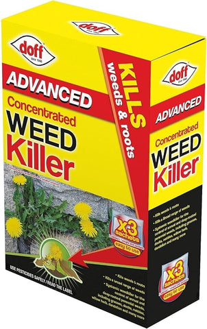 Doff Path Patio Weedkiller 3 x 80ml Sachet Kills Weeds Roots Concentrate