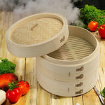 Handmade Chinese Bamboo Steamer Cooker Lid 2 Layer Tier - 10 inch 25cm