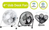 4" Mini USB Desk Fan Quiet Personal Cooler USB Powered Portable Table Fan UK