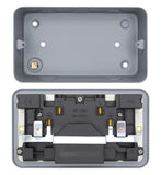Metal Clad Socket 2 Gang Switched Socket Outlet Double Industrial Garage Bar13 A