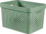 Curver Infinity Dots Box Plastic Storage Basket Kitchen Home Office 17L Green